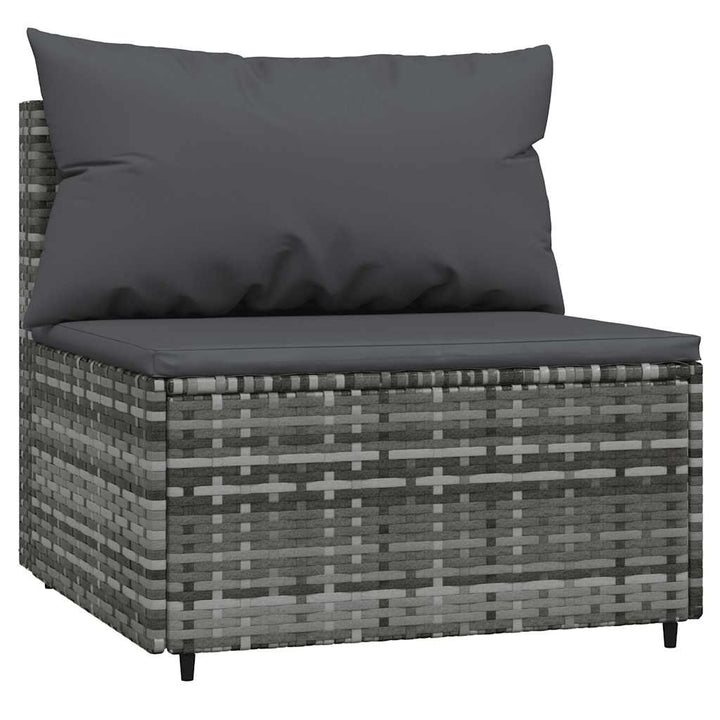 midtermoduler til havesofa 2 stk. med hynder polyrattan grå