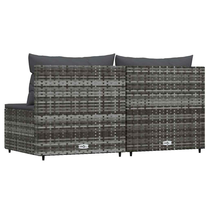 midtermoduler til havesofa 2 stk. med hynder polyrattan grå
