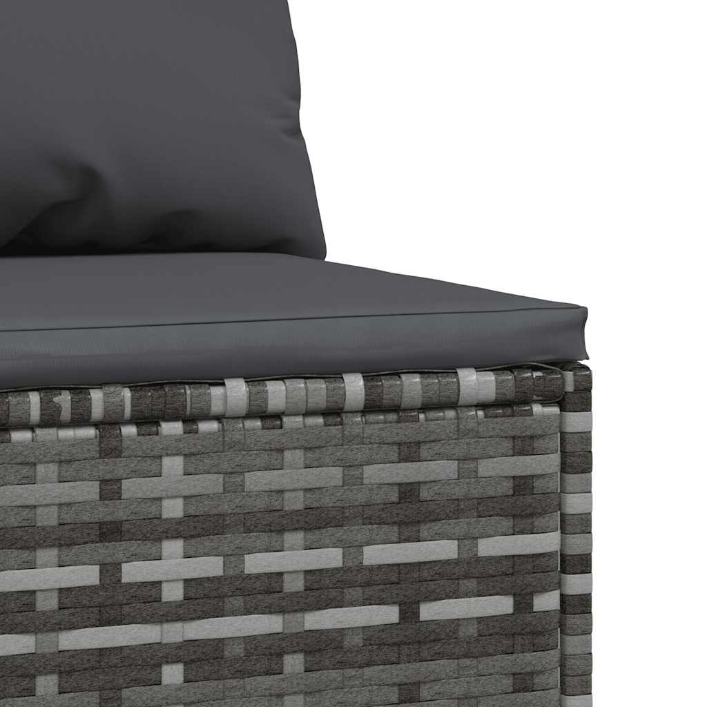 midtermoduler til havesofa 2 stk. med hynder polyrattan grå