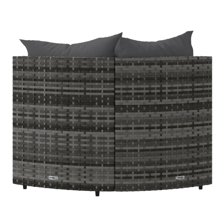 hjørnemoduler til havesofa 2 stk. med hynder polyrattan grå