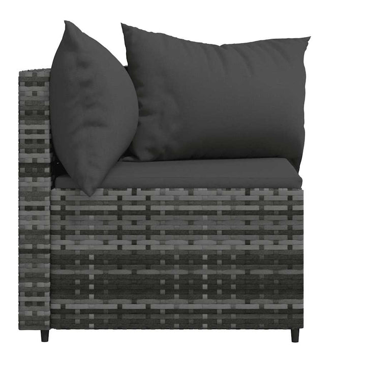 hjørnemoduler til havesofa 2 stk. med hynder polyrattan grå