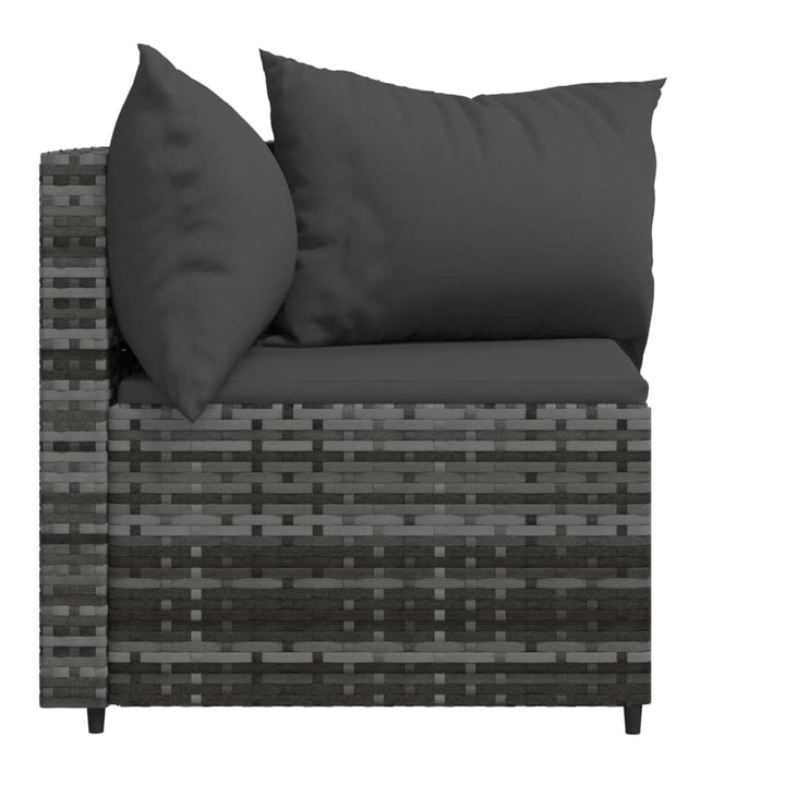 hjørnemoduler til havesofa 2 stk. med hynder polyrattan grå