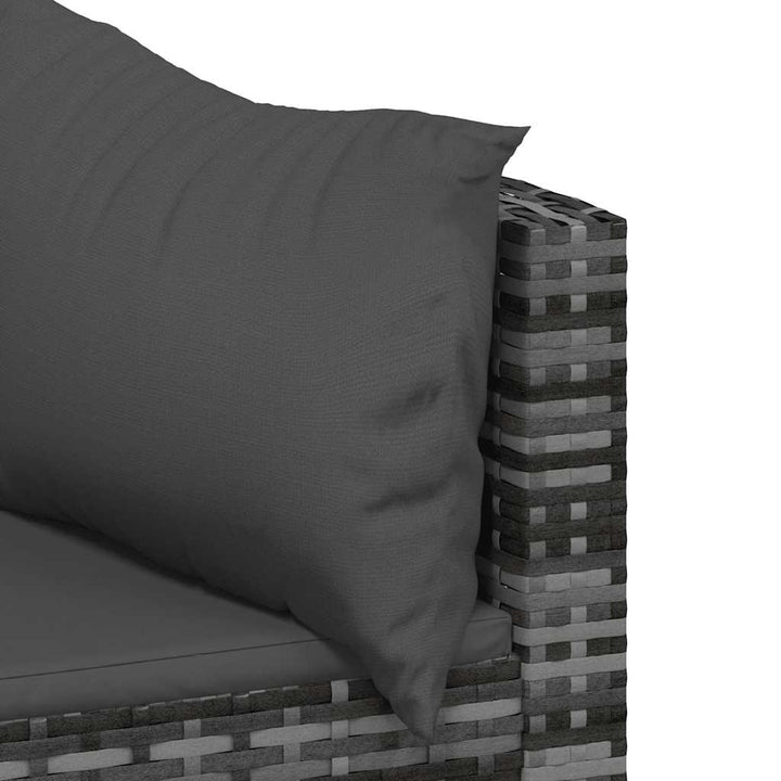hjørnemoduler til havesofa 2 stk. med hynder polyrattan grå