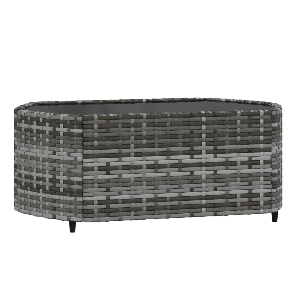 loungesæt til haven 3 dele med hynder polyrattan grå