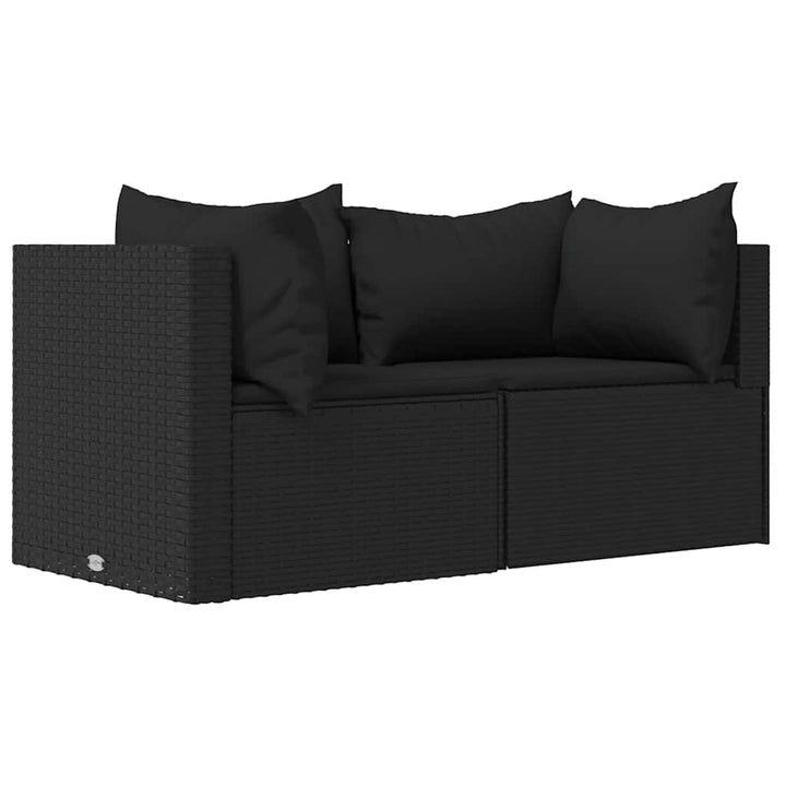 hjørnemoduler til havesofa 2 stk. med hynder polyrattan sort