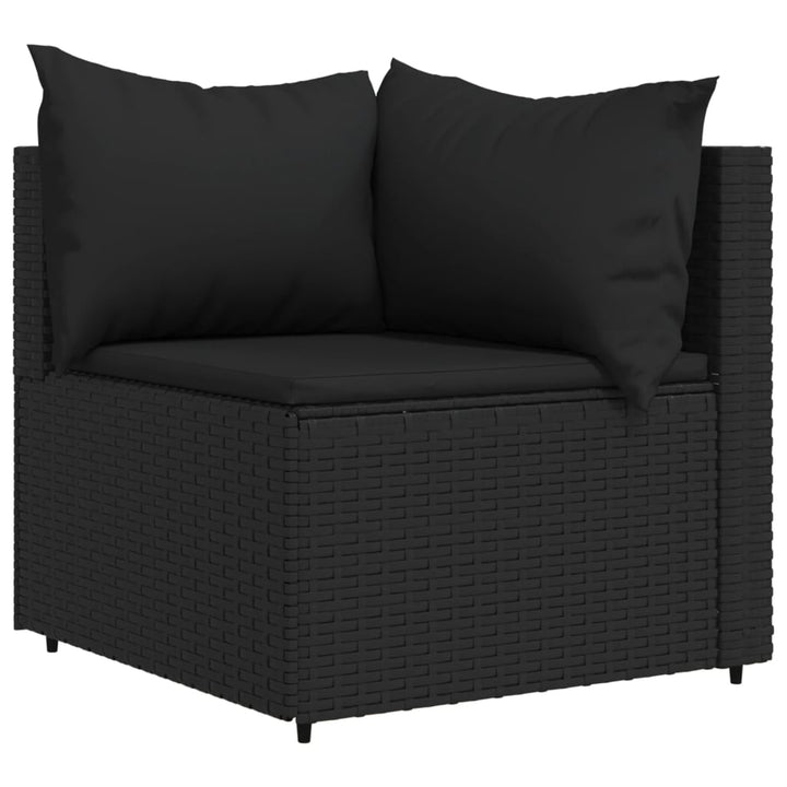 hjørnemoduler til havesofa 2 stk. med hynder polyrattan sort