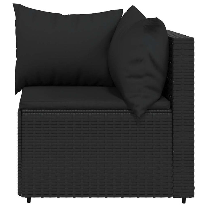 hjørnemoduler til havesofa 2 stk. med hynder polyrattan sort