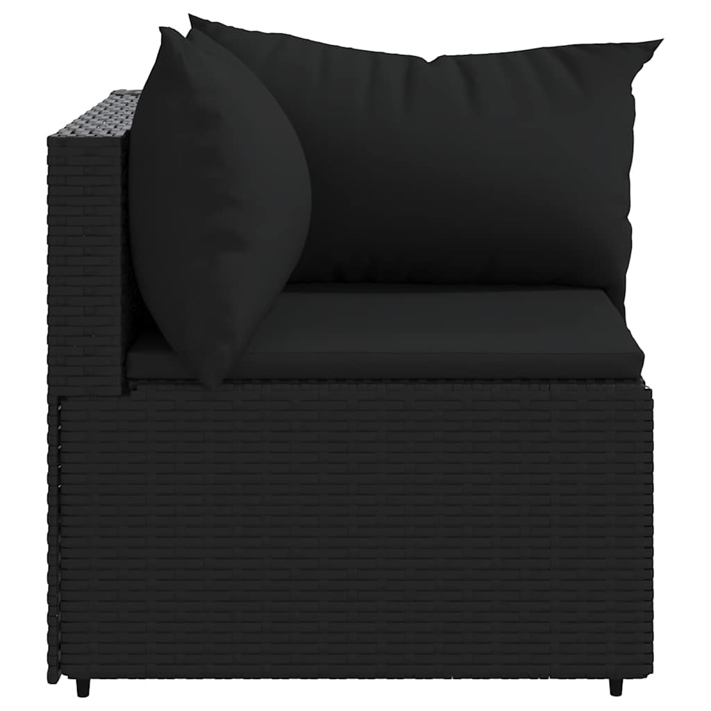 hjørnemoduler til havesofa 2 stk. med hynder polyrattan sort