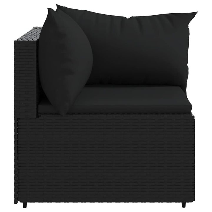 hjørnemoduler til havesofa 2 stk. med hynder polyrattan sort