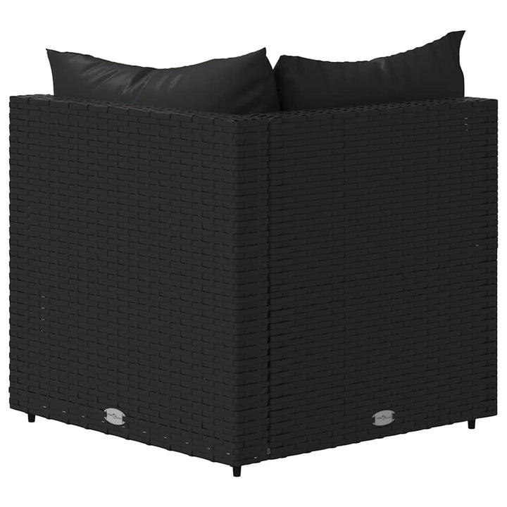 hjørnemoduler til havesofa 2 stk. med hynder polyrattan sort