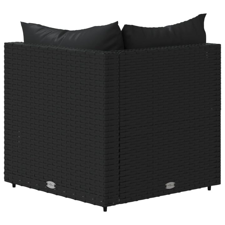 hjørnemoduler til havesofa 2 stk. med hynder polyrattan sort