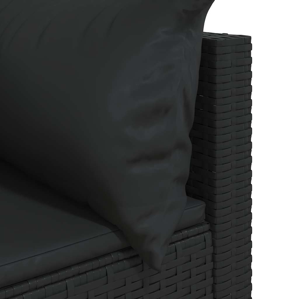 hjørnemoduler til havesofa 2 stk. med hynder polyrattan sort