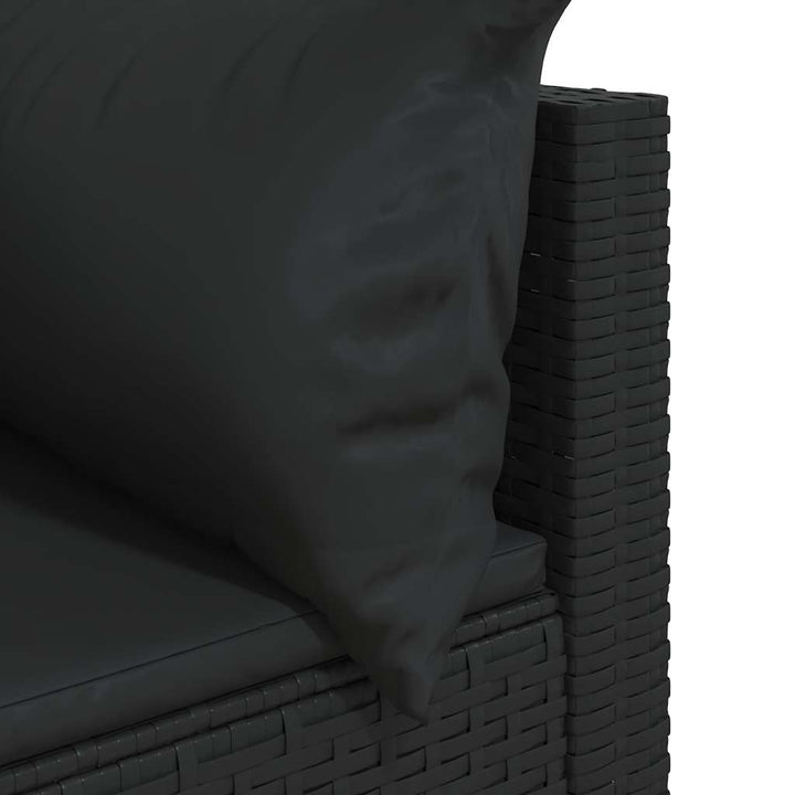 hjørnemoduler til havesofa 2 stk. med hynder polyrattan sort