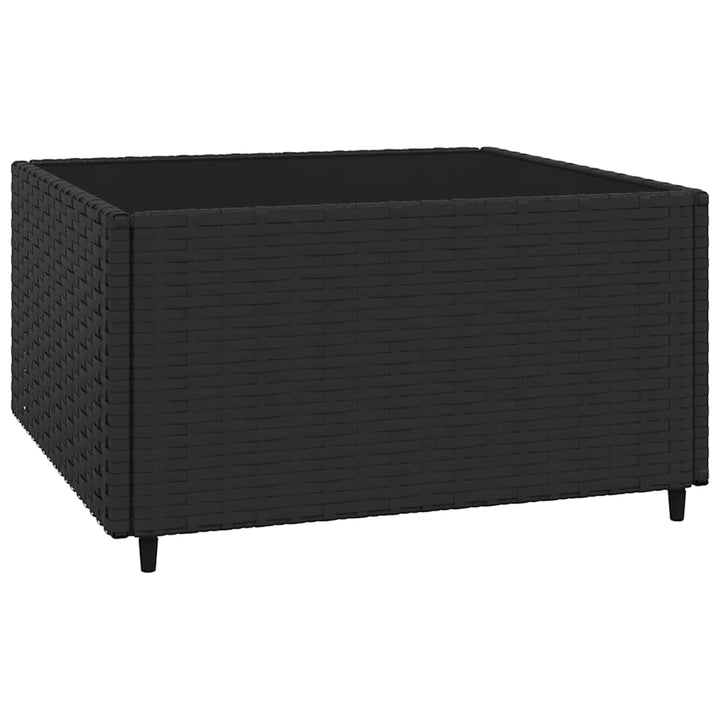 loungesæt til haven 3 dele med hynder polyrattan sort