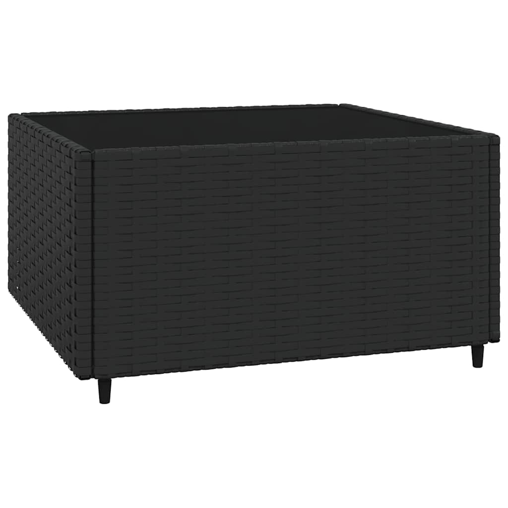 loungesæt til haven 3 dele med hynder polyrattan sort