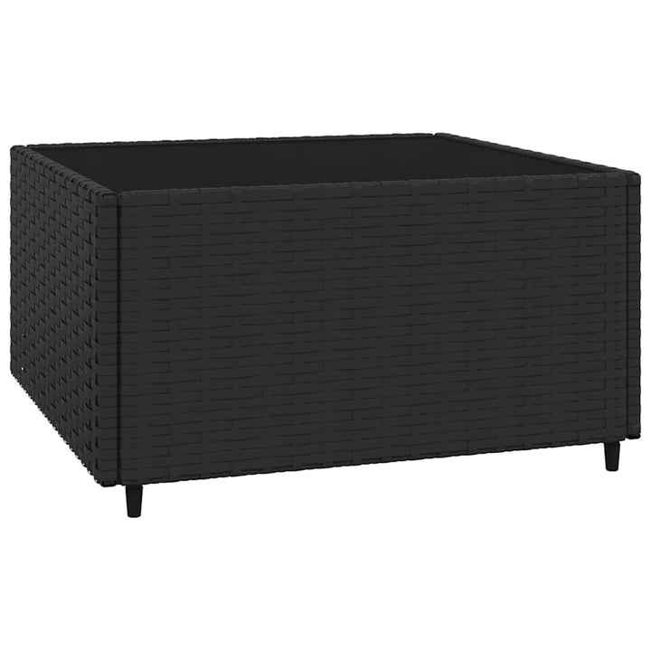 loungesæt til haven 3 dele med hynder polyrattan sort