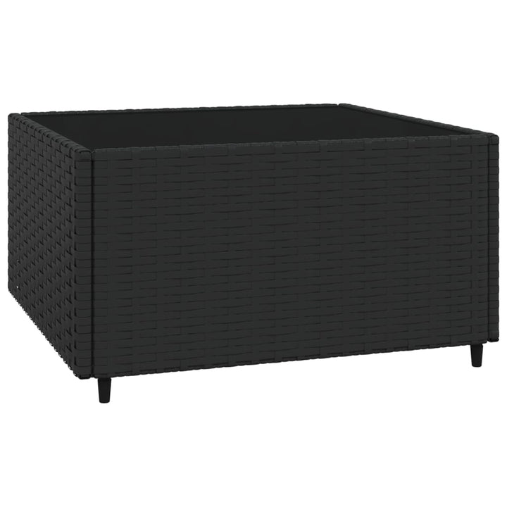 loungesæt til haven 3 dele med hynder polyrattan sort