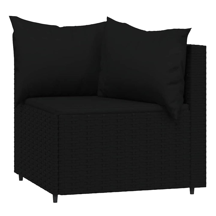 hjørnemoduler til havesofa 2 stk. med hynder polyrattan sort