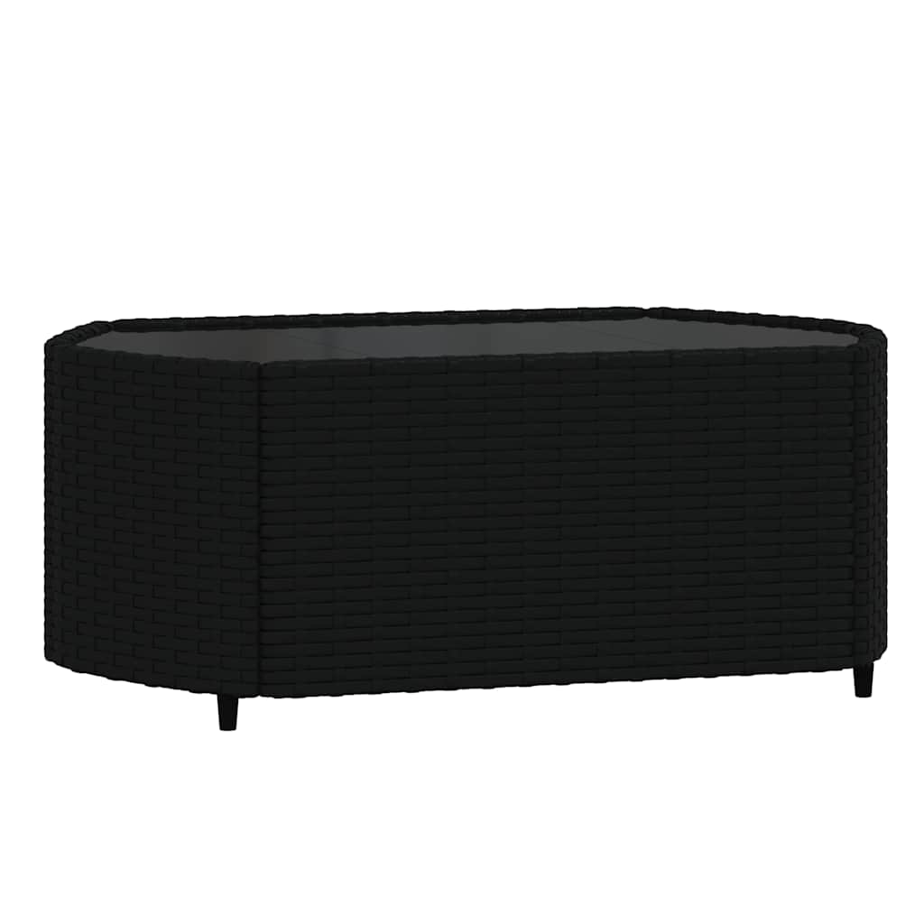loungesæt til haven 3 dele med hynder polyrattan sort