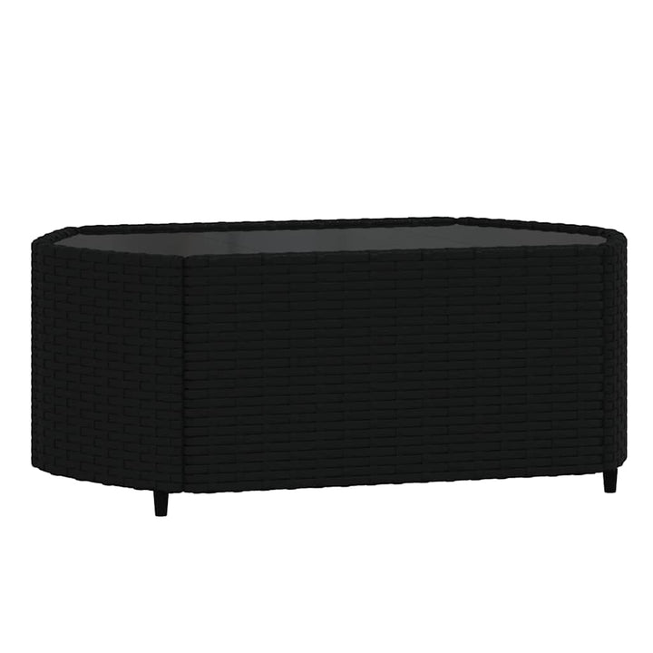 loungesæt til haven 3 dele med hynder polyrattan sort
