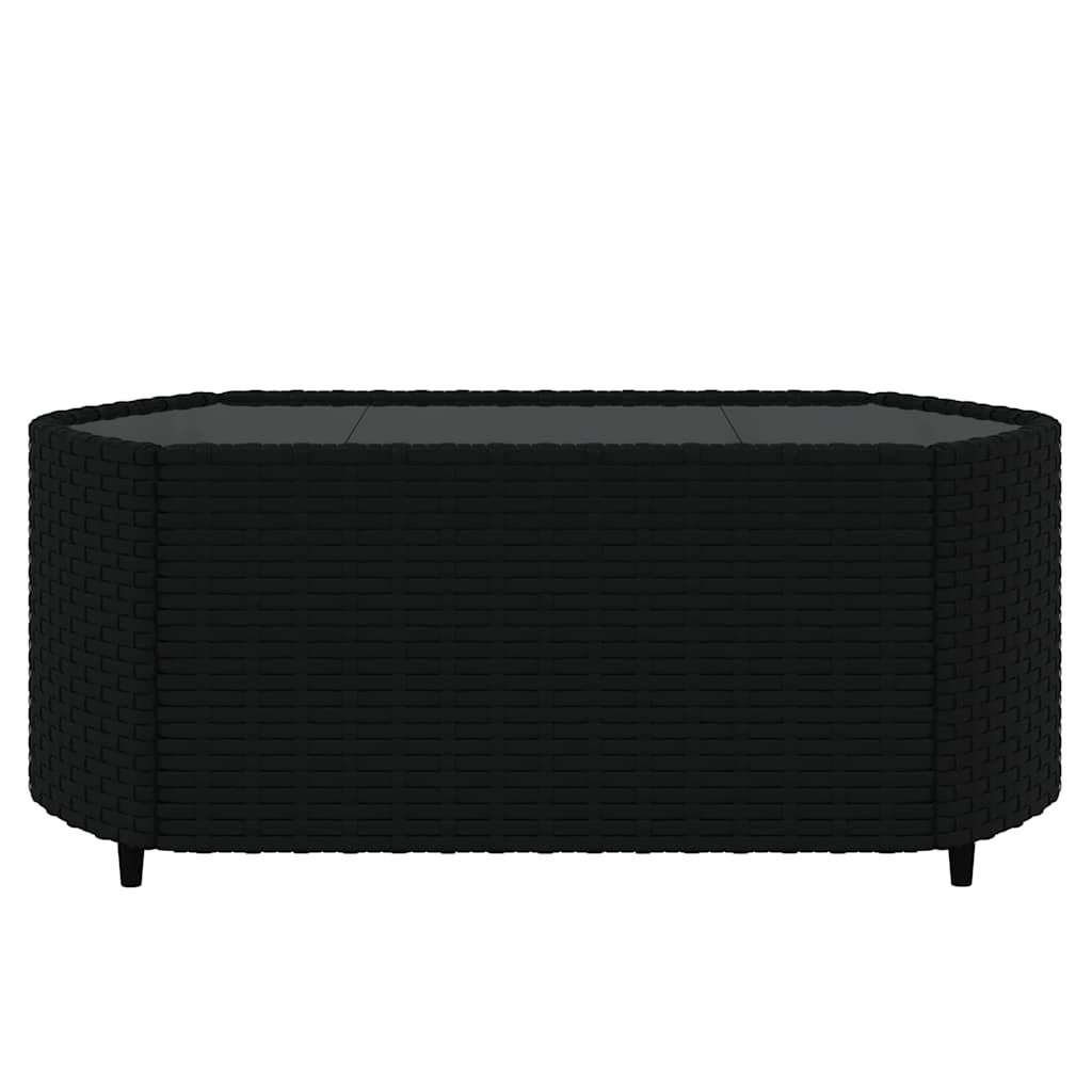 loungesæt til haven 3 dele med hynder polyrattan sort