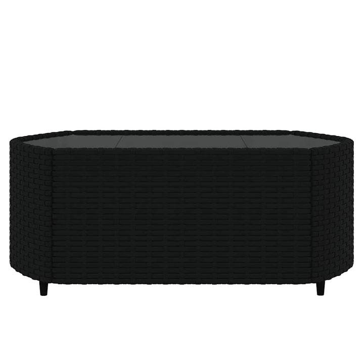 loungesæt til haven 3 dele med hynder polyrattan sort