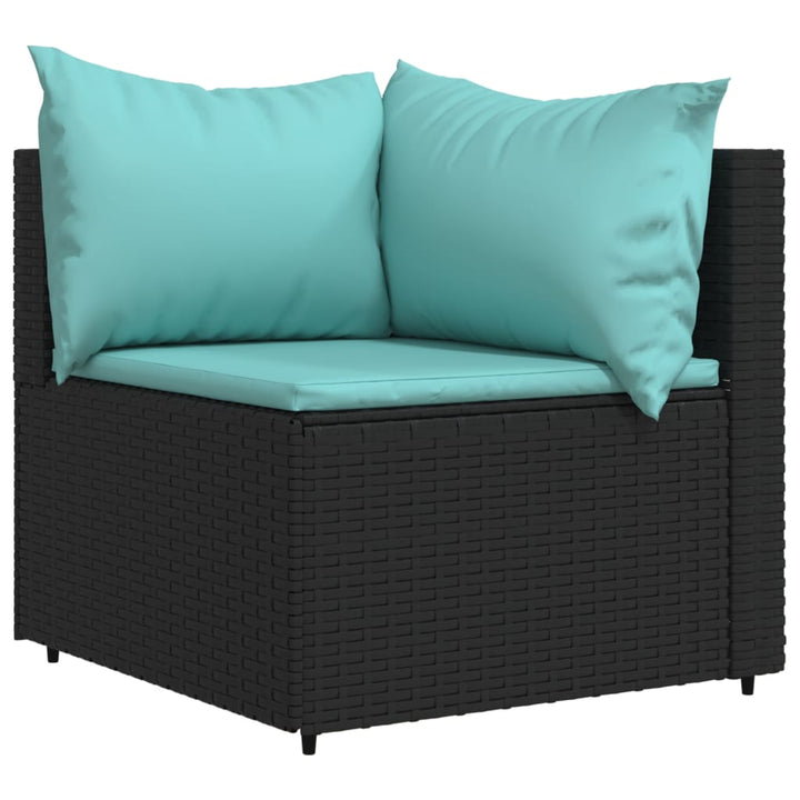 hjørnemoduler til havesofa 2 stk. med hynder polyrattan sort