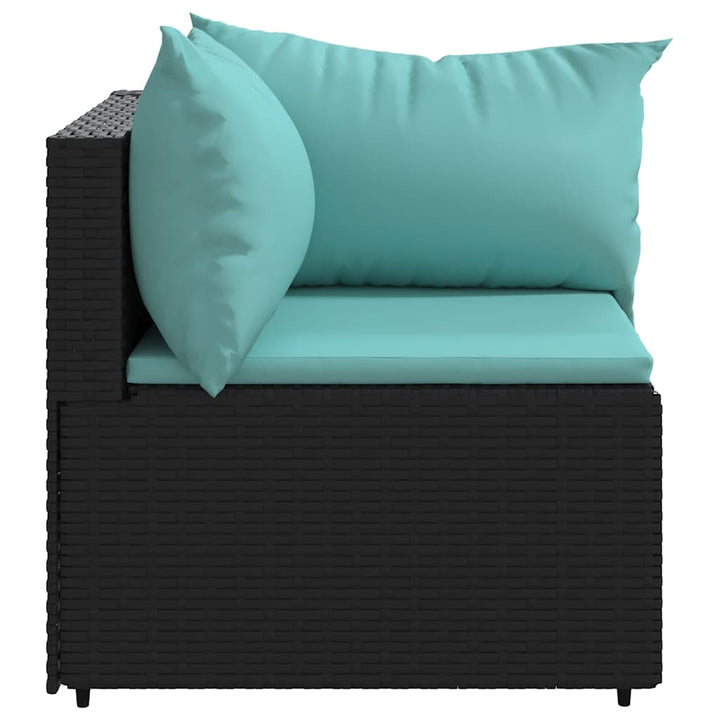 hjørnemoduler til havesofa 2 stk. med hynder polyrattan sort