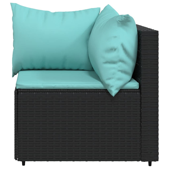 hjørnemoduler til havesofa 2 stk. med hynder polyrattan sort