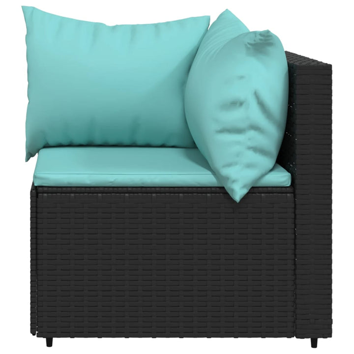 hjørnemoduler til havesofa 2 stk. med hynder polyrattan sort