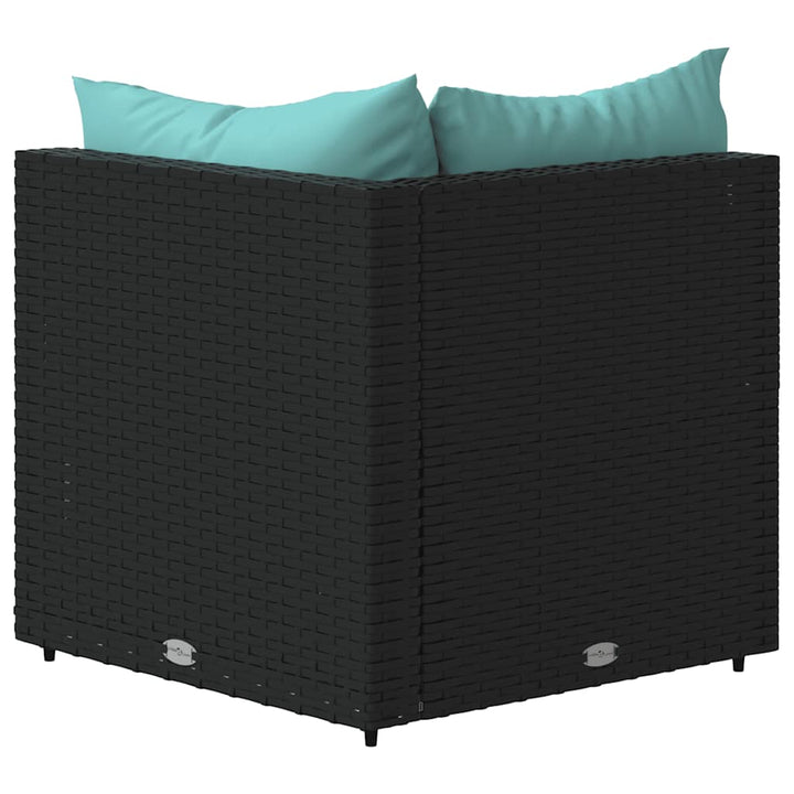 hjørnemoduler til havesofa 2 stk. med hynder polyrattan sort