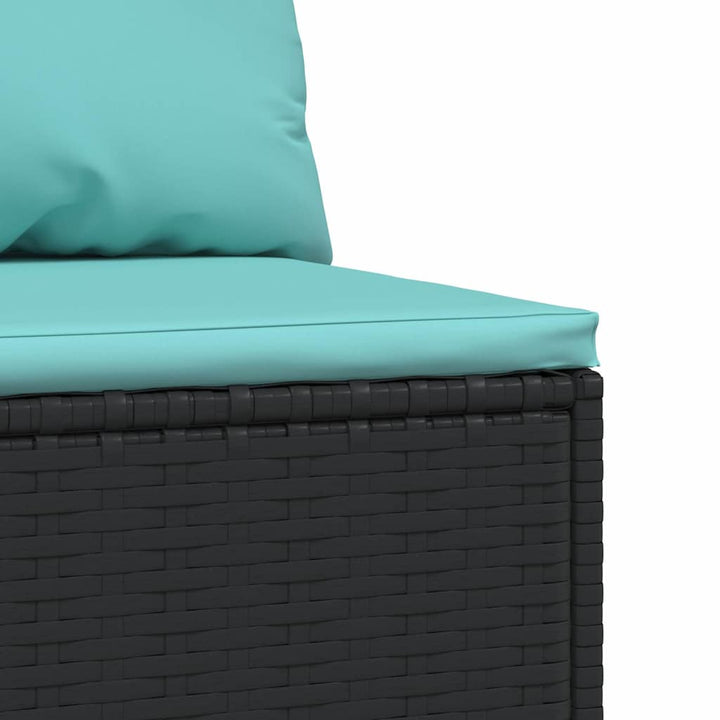 midtermoduler til havesofa 2 stk. med hynder polyrattan sort