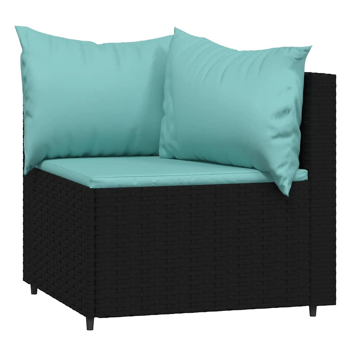 hjørnemoduler til havesofa 2 stk. med hynder polyrattan sort