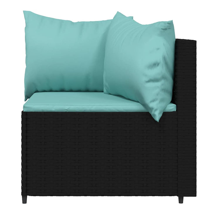 hjørnemoduler til havesofa 2 stk. med hynder polyrattan sort