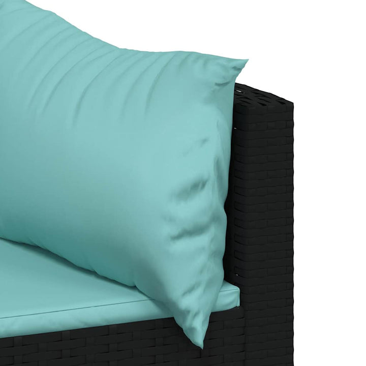 hjørnemoduler til havesofa 2 stk. med hynder polyrattan sort
