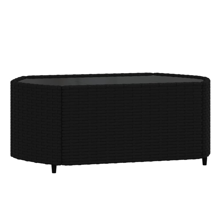 loungesæt til haven 3 dele med hynder polyrattan sort