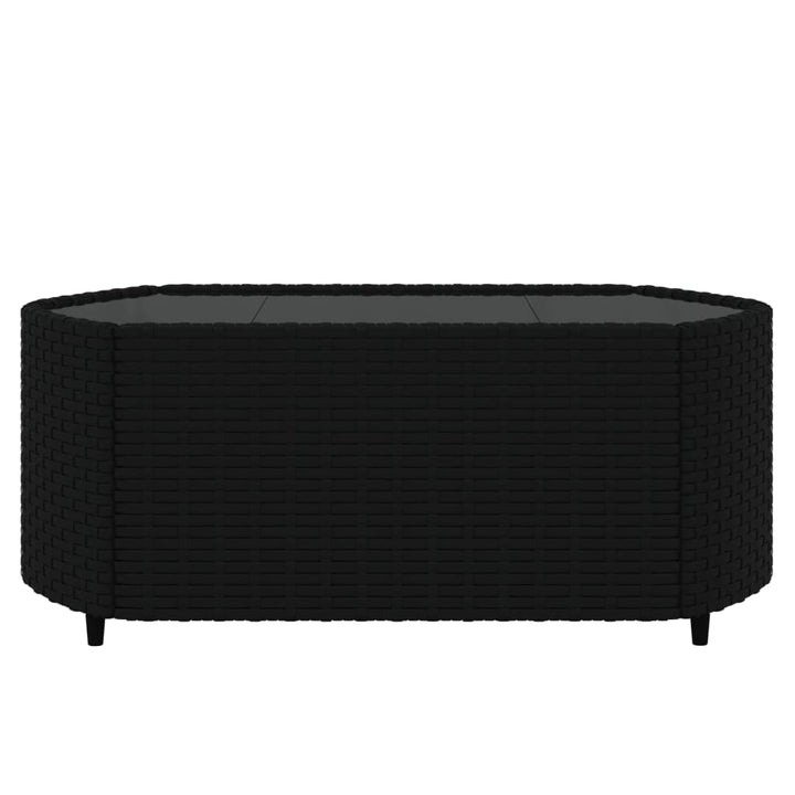 loungesæt til haven 3 dele med hynder polyrattan sort