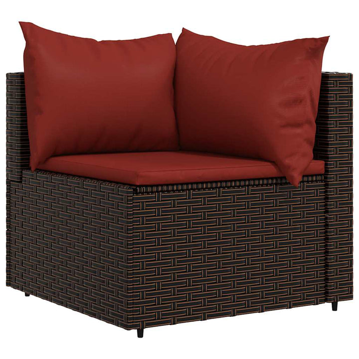 hjørnemoduler til havesofa 2 stk. med hynder polyrattan brun