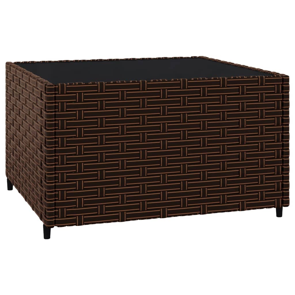 loungesæt til haven 3 dele med hynder polyrattan brun