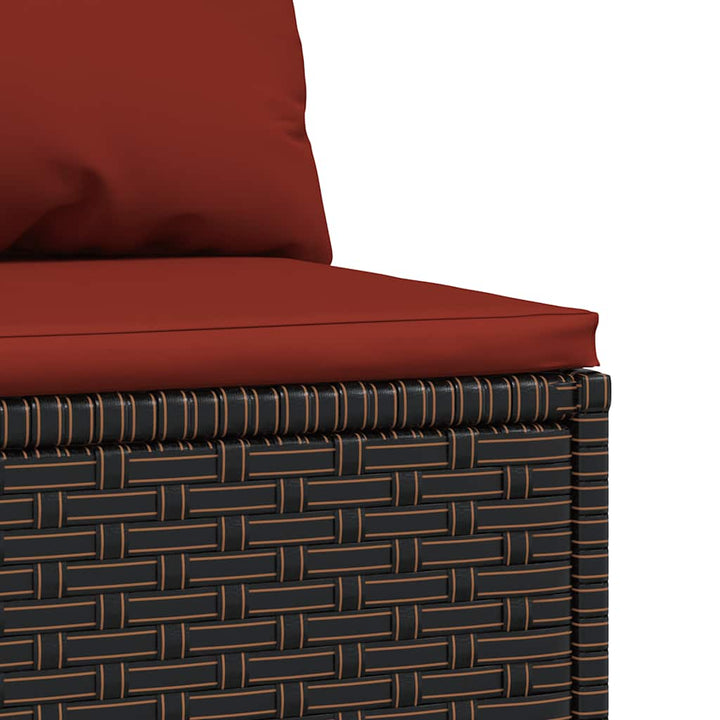 midtermoduler til havesofa 2 stk. med hynder polyrattan brun
