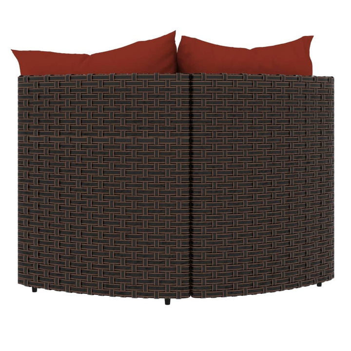 hjørnemoduler til havesofa 2 stk. med hynder polyrattan brun