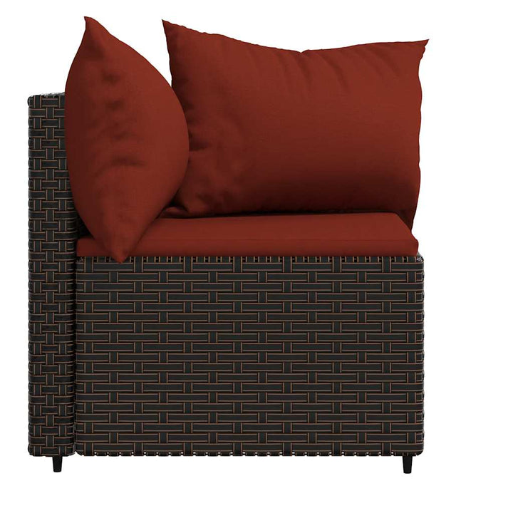 hjørnemoduler til havesofa 2 stk. med hynder polyrattan brun