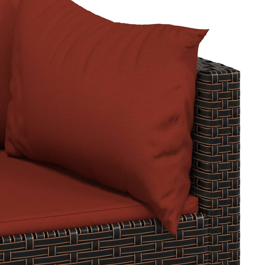 hjørnemoduler til havesofa 2 stk. med hynder polyrattan brun