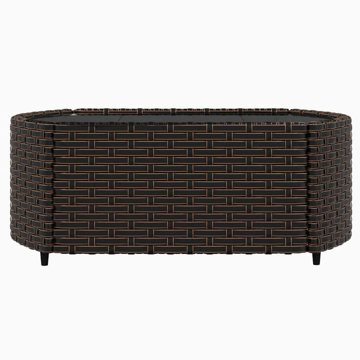 loungesæt til haven 3 dele med hynder polyrattan brun