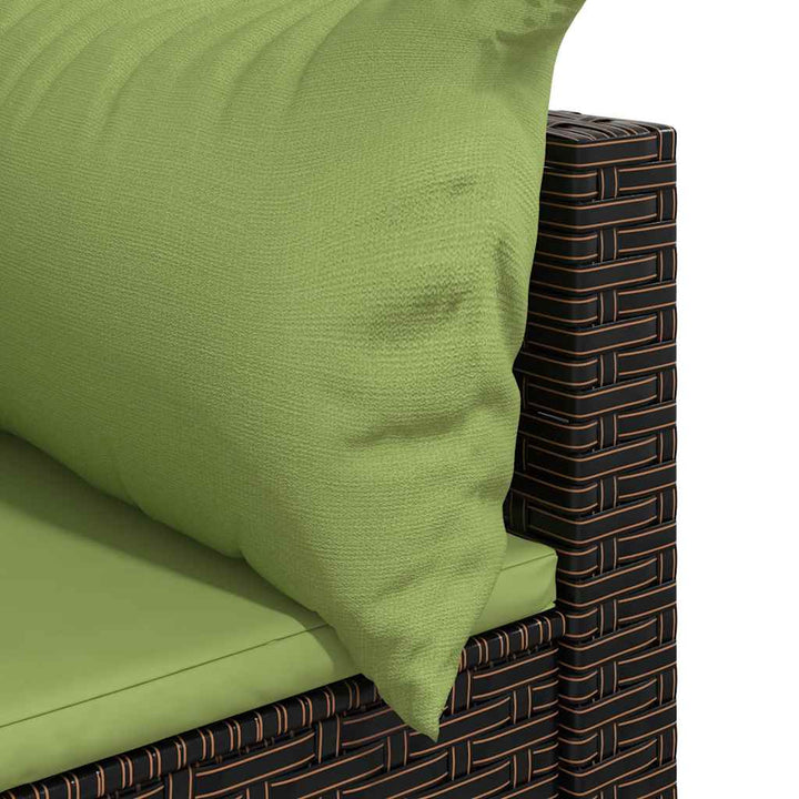 hjørnemodul til havesofa med hynder polyrattan brun