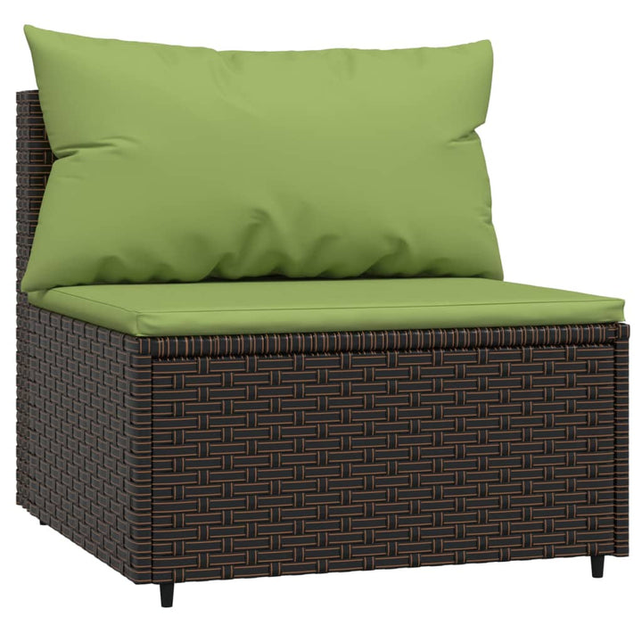 loungesæt til haven 3 dele med hynder polyrattan brun