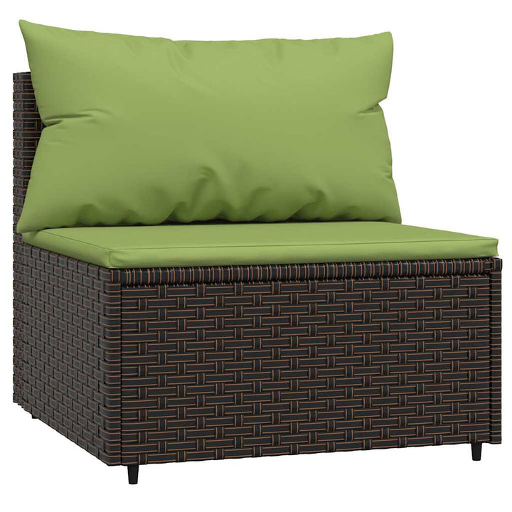 midtermodul til havesofa med hynde polyrattan brun