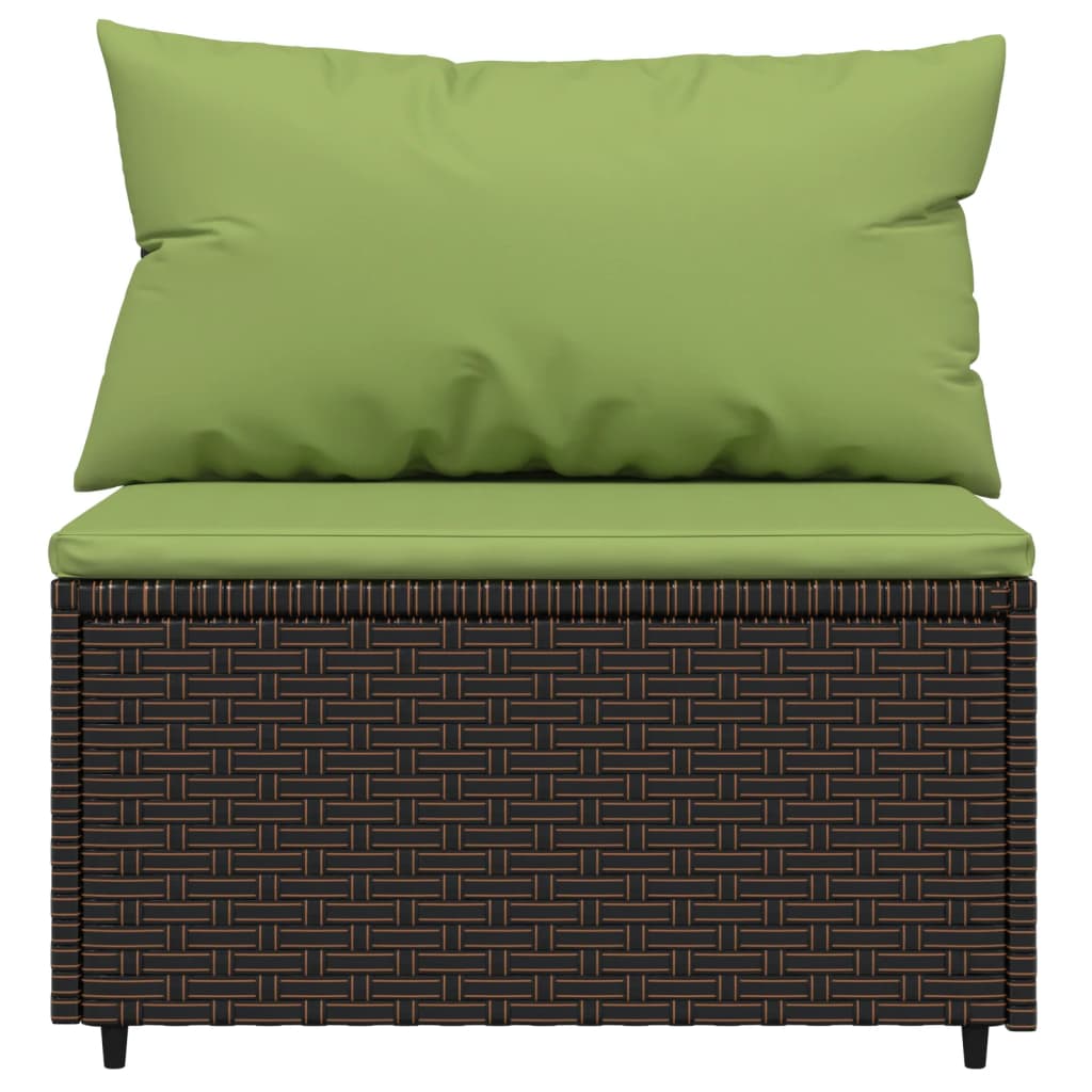 midtermodul til havesofa med hynde polyrattan brun