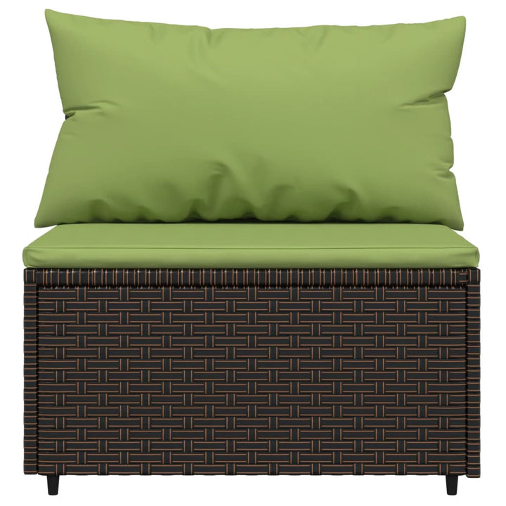 midtermodul til havesofa med hynde polyrattan brun