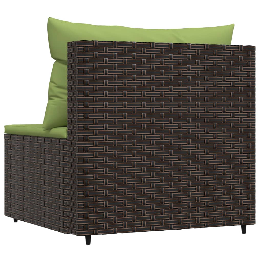 midtermodul til havesofa med hynde polyrattan brun